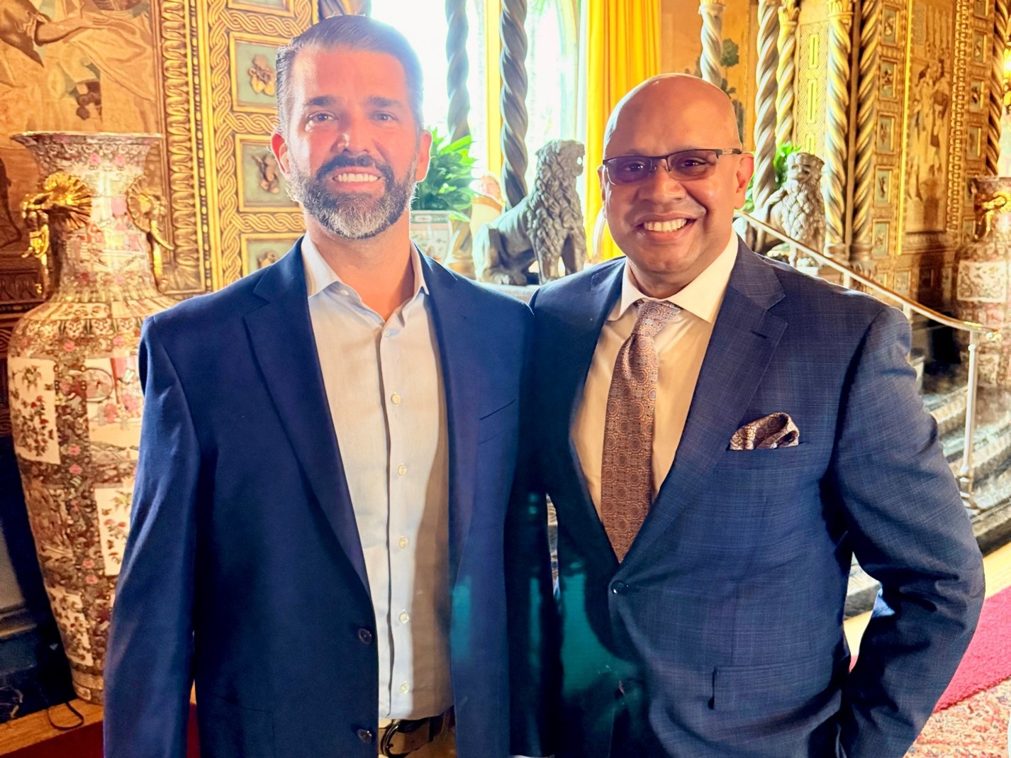 Photo: Bangladeshi activist Zahid F Sarder Saddi meets with Donald Trump Jr. at Mar-a-Lago during a recent visit.